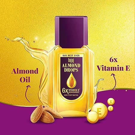 Bajaj Almond Drops Hair Oil | 6X Vitamin E Nourishment